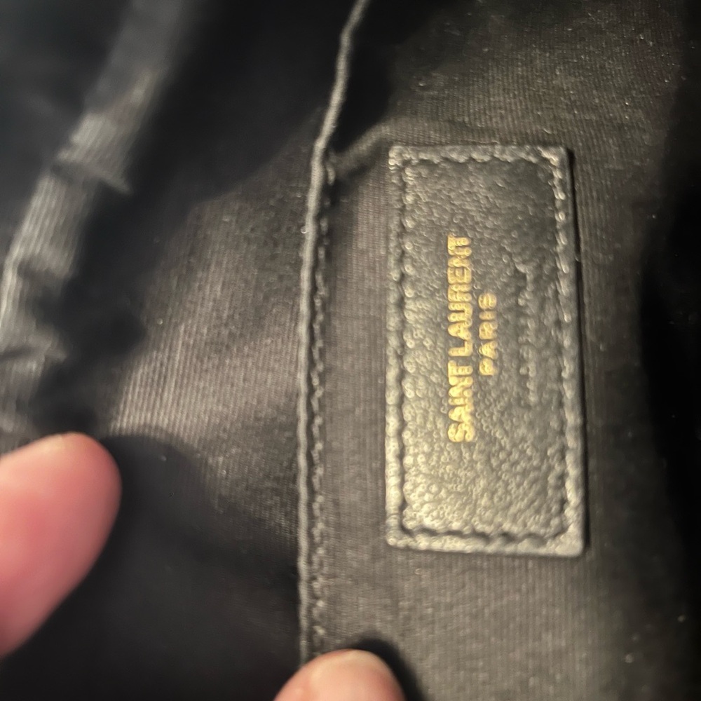 Saint Laurent Black Chevron Crossbody with Gold Logo - Picture 7 of 15